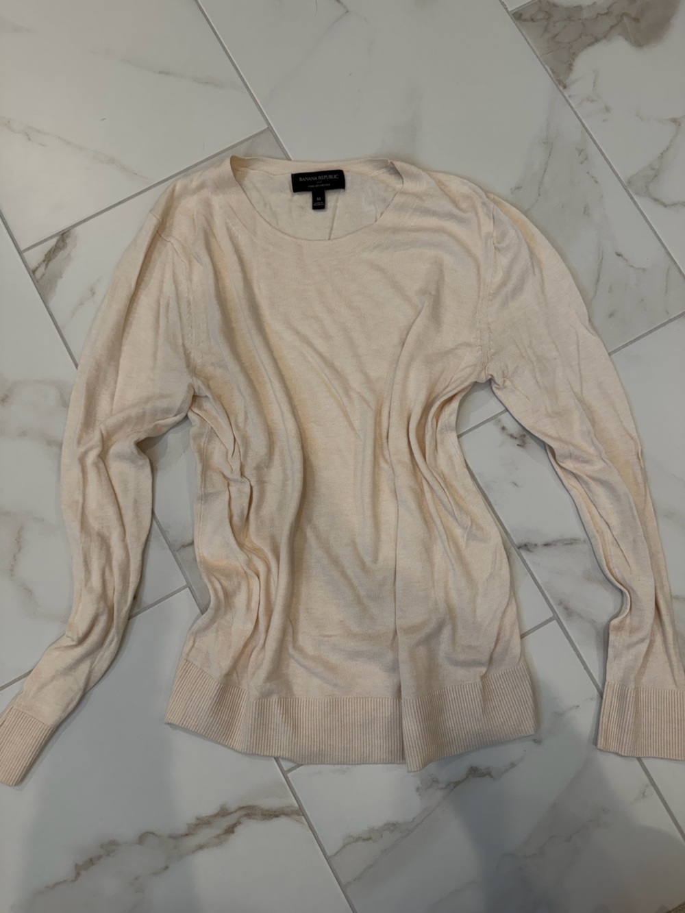 Banana Republic Women's Lightweight Crewneck Sweater in Cream